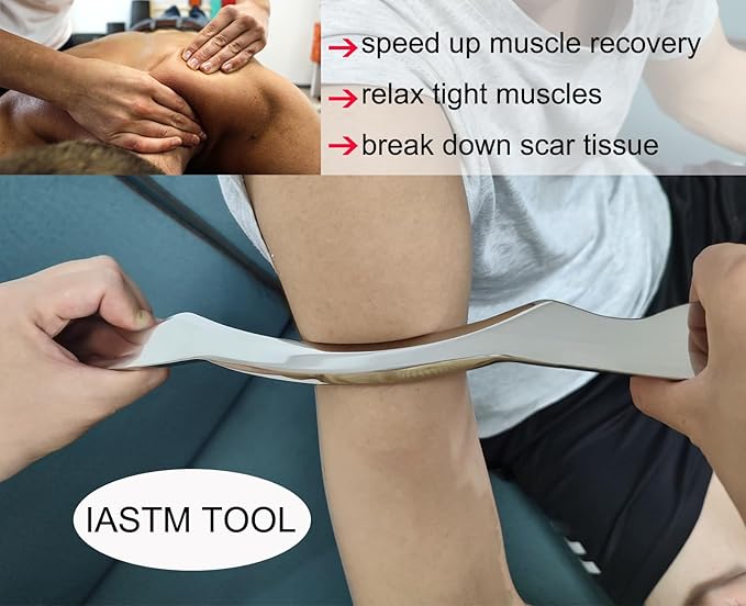Stainless Steel Muscle Scraper Tool Set, Professional Soft Tissue Massage Tool, Scraping Tool Physical Therapy Gua Sha Kit(4pcs)