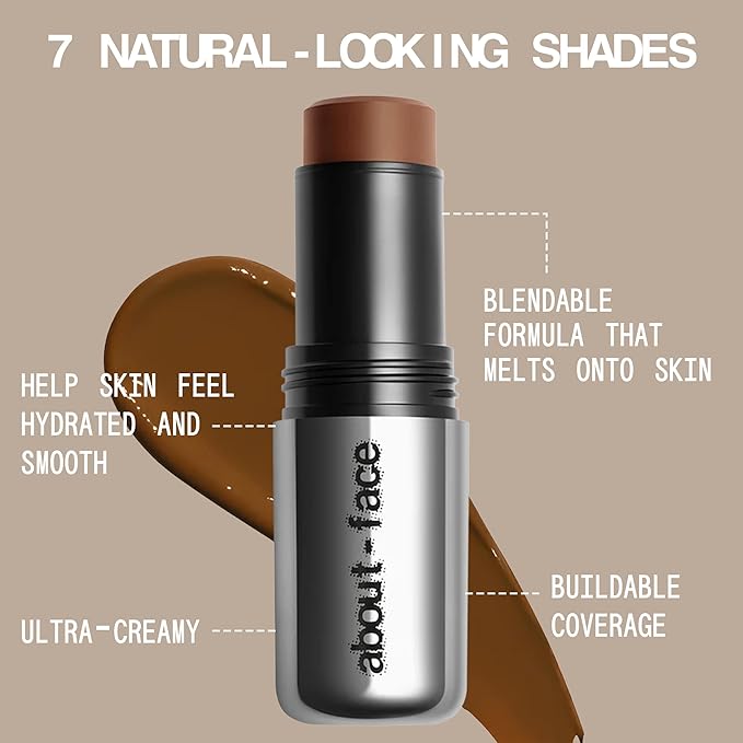about-face Beach Freak Bronzer Stick Coney Island– Ultra-Creamy, Vegan Bronzer & Contour Stick with Skincare Benefits – Dewy Finish – Hydrating Formula with Daikon Seed Extract – Light/Medium