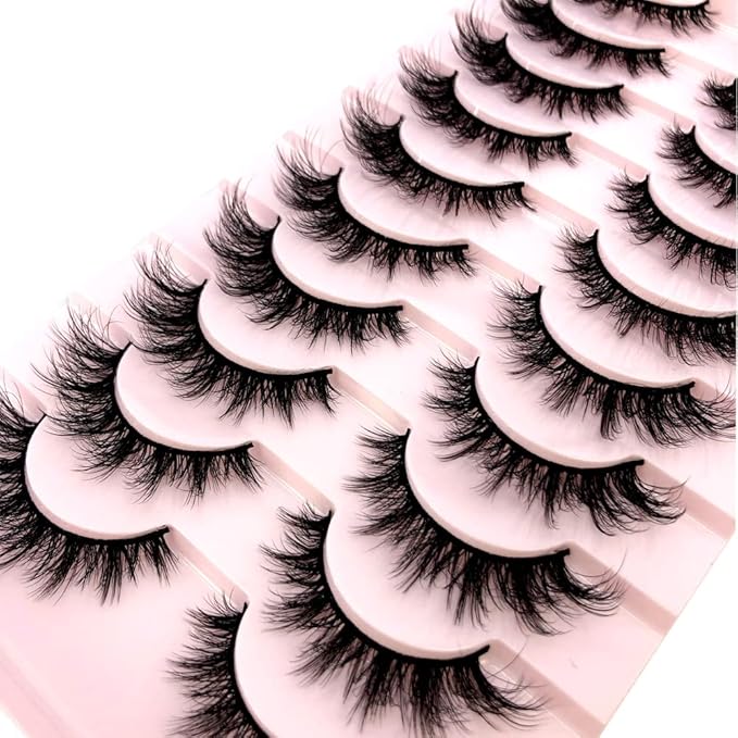 HBZGTLAD Soft Mink Eyelashes 3D Curl Winged End Eye Elongated Fake Lashes Thick Handmade Natural False Eyelash Messy Cross Lash Wholesale (FT-04)
