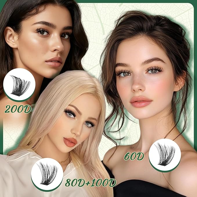 KEYYOULash Clusters 280Pcs Eyelash Clusters 80D&100D D Curl Clusters Lashes Thick Volume Super Soft Wispy DIY Eyelash Extension at Home(80D+100D-10-18MIX)