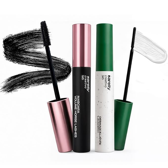 SARELLY Lash Kit | Horse Lashes Mascara + Lavadero Eye Makeup Remover | Waterproof Volume & Gentle Removal | Vegan & Cruelty-Free