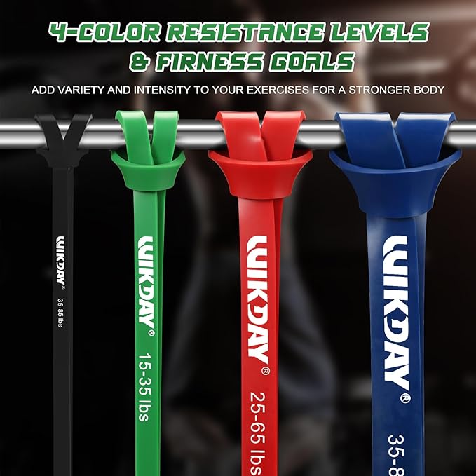 Resistance Bands, Pull Up Bands, Workout Bands for Exercise, Thick Heavy Resistance Band Set with Door Anchor, Elastic Bands for Body Stretching, Crossfit Training at Home/Gym Men & Women Women