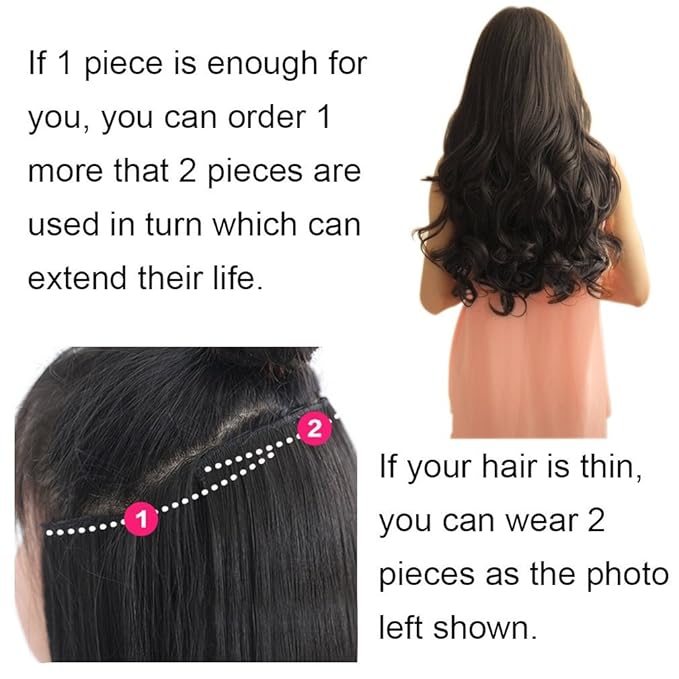 REECHO 20" 1-Pack 3/4 Full Head Curly Wave Blonde Mixed Hair Color Clips in on Synthetic Hair Extensions HE008 Hairpieces for Women 5 Clips 4.5 Oz per Piece - Medium Blonde with Highlights