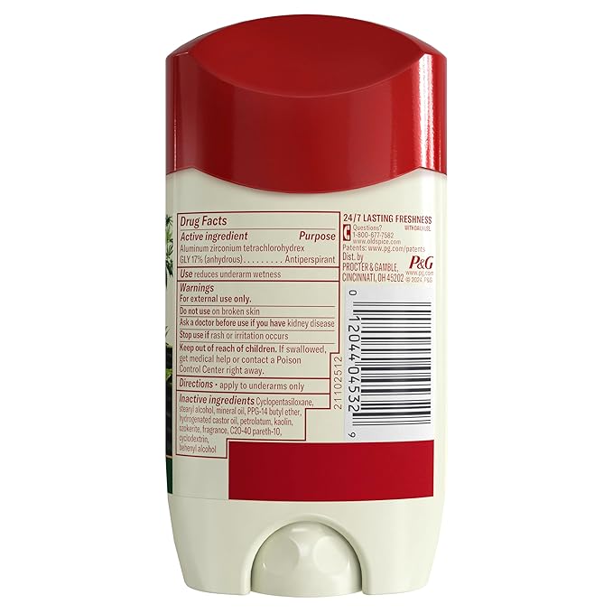 Old Spice Men's Antiperspirant & Deodorant Alpine with Hemp Oil, 2.6oz (Pack of 3)