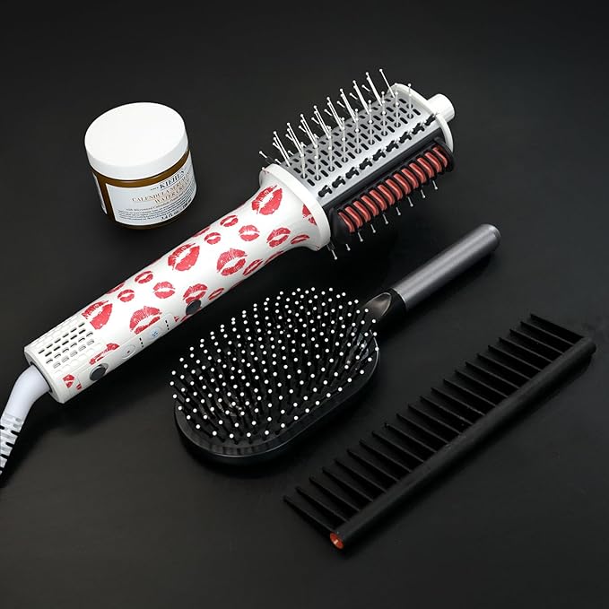 Ellena E1 Blow Dryer + Straighten Hair Brush Dual Mode, Hot Air Brush with 110000RPM High Speed Brushless Motor/Oval Air Barrel/3D Teeth Heated Comb/Handheld Cored, Styler Tool for All Hair Types