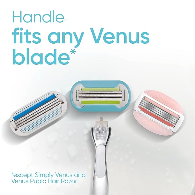 Gillette Venus Platinum Extra Smooth Metal Handle Women's Razor Handle + 4 Blade Refills, Pivoting Head and Ribbon of Moisture
