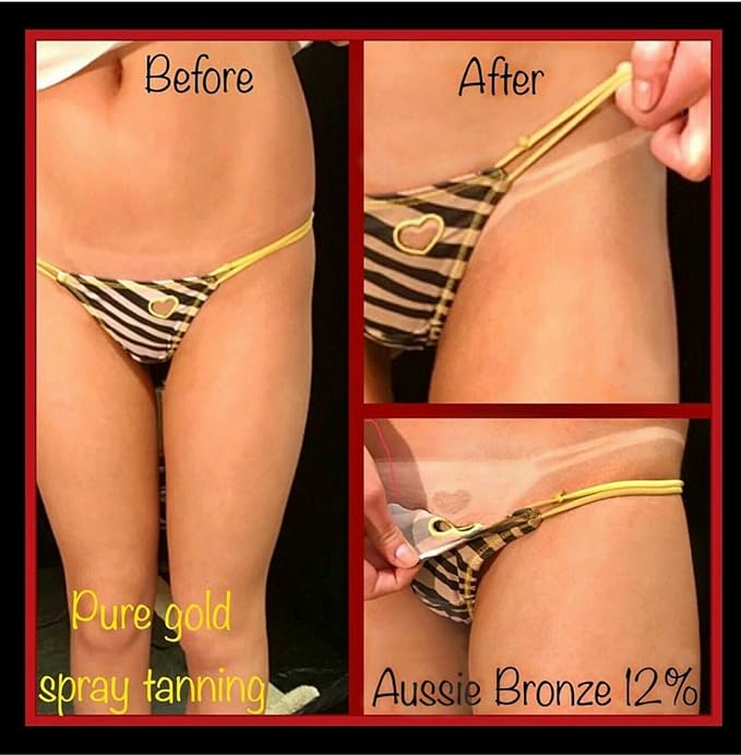 Tampa Bay Tan, Tan Alchemy, Aussie Bronze 4-32oz bottles of 8%, Med DHA Sunless Airbrush Spray Tanning Solution (Gallon)
