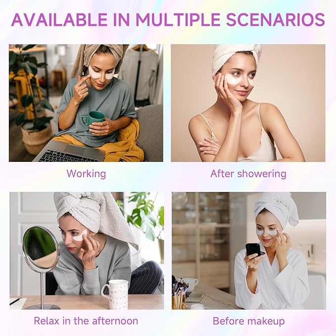 CEMSAZORL Instant Firm Under Eye Patches, Collagen Peptide Firming Under Eye Mask for Puffy Eyes and Dark Circles Treatment, Wrinkles Filler Improve Fine Lines Skin Care for Women Men, 10 pair