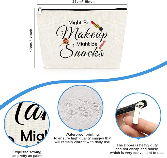 Funny Makeup Bag Gift for Women Teen Girls Best Friends Gift Idea Sister Travel Cosmetic Bag Halloween Christmas Birthday Gift for Friends Sister Daughter Mom Multifunction Pouch Make Up Bag