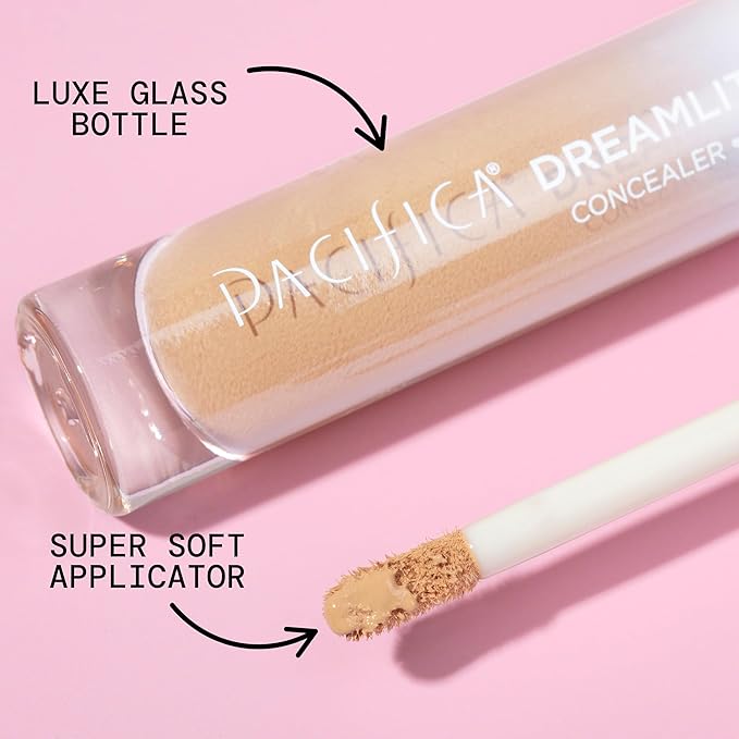 Pacifica Concealer – DreamLit Glow Full Coverage Concealer with Squalane for Dark Circles & Dark Spot Correction, Lightweight & Long-Lasting, Vegan & Cruelty-Free, Shade 11 (Light Beige)