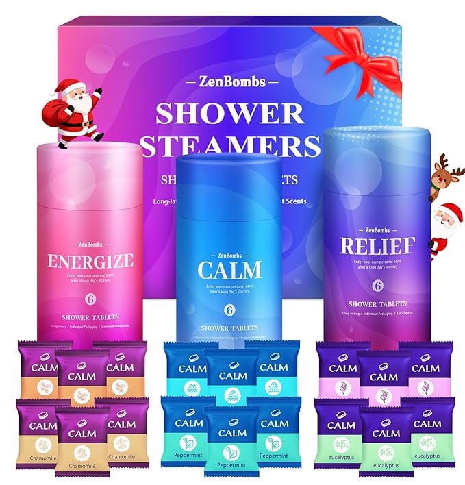 Shower Steamers, 18 Pack Set Shower Bombs with 6 Organic & Natural Fragrance, Self-Care & Relaxation Presents for Women and Men, Ideal for Personal Care and Birthday, Valentine's Day Presents