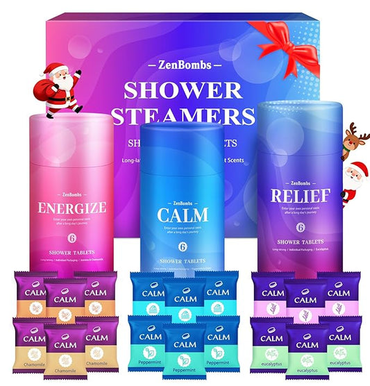 Shower Steamers, 18 Pack Set Shower Bombs with 6 Organic & Natural Fragrance, Self-Care & Relaxation Presents for Women and Men, Ideal for Personal Care and Birthday, Valentine's Day Presents