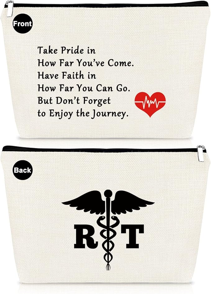 RT Gifts Respiratory Therapist Gifts RT Makeup Bag Respiratory Therapy Gifts for Women RT Student Gift Medical Graduate Gift Cosmetic Bag Pouch Christmas Birthday Gift for RT Respiratory Therapist