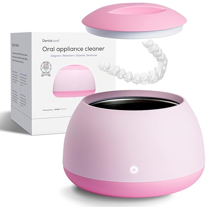 Zima Dental Pod: Ultrasonic Retainer Cleaner. The Original Retainer Cleaner Machine, Aligner Cleaner, Nightguard Cleaner, Mouthguard Cleaner, Denture Cleaner. Ultrasonic Cleaner For Oral Dental Care