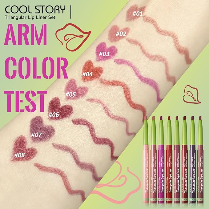 COOL STORY Lip Liner Pencil Stain Long Lasting Waterproof Makeup Set