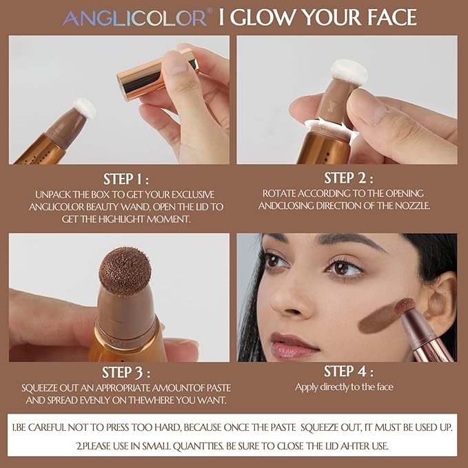 Contour Stick With Cushion Applicator,Liquid Contour Wand,Cream Contour