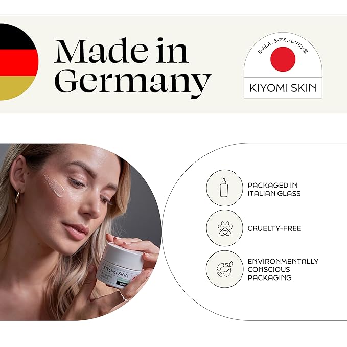 Kiyomi Skin Day Cream Intense - Face Cream with Double 5-ALA, Hyaluronic Acid, Squalane, Japanese Herbal Extracts - Hydrating Face Moisturizer for Dry Skin, Fine Lines - Made in Germany - 1.7 Fl Oz