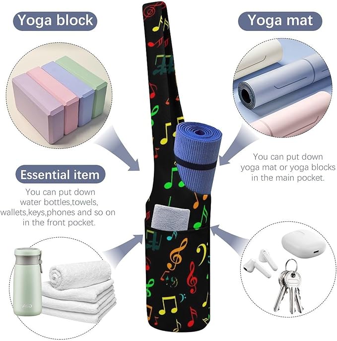 Portable Single Shoulder Yoga Mat Bag Carrier with Pocket Spacious Storage for Yoga Gym Fitness