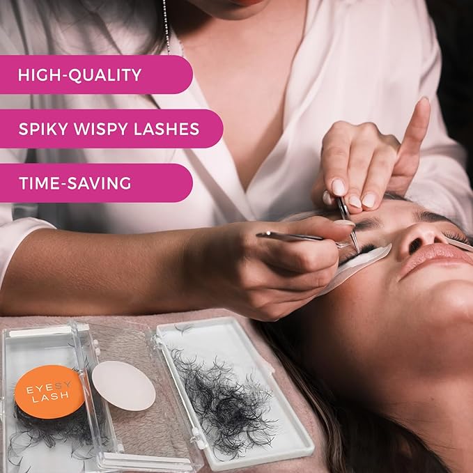 Eyesy Lash 500 Wispy Promade Fans - 5D 0.07 Size 12mm Curl D - Natural Wispy Lashes Loose Premade Lash Fans for Eyelash Extensions Handmade Pre Made Eyelashes for Spiky, Volume, Natural Look