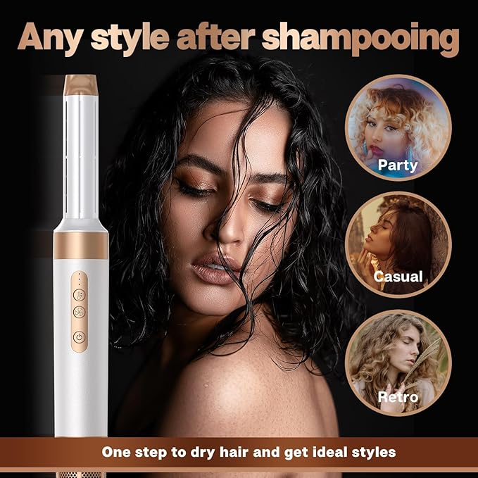 Hair Dryer Brush,Blow Dryer Brush with Attachments,110000 RPM Curly Twist 7 in One Air Style, Professional Ionic Hair Styling Tool, Left & Right Air Curler, Volumizer