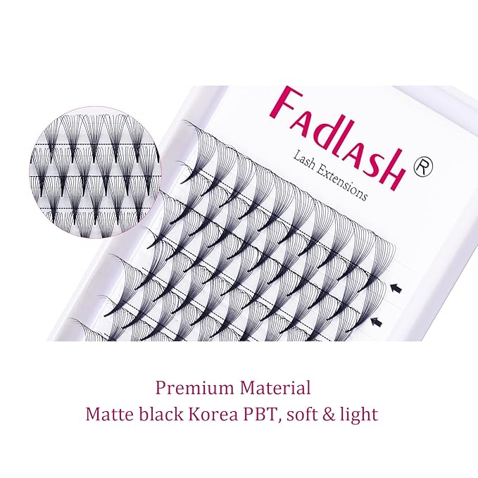 Premade Fans 10D 0.07 D Curl 18mm Volume Lash Extensions Premade Lashes Volume lashes Short Stem Lash Extension Supplies (10D-0.07-D, 18mm)