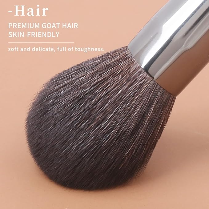 ENZO KEN Deluxe Natural Goat Hair Makeup Brush Set with Case, 24 Cosmetic Brushes Makeup Set, Wooden Natural Makeup Brushes, Natural Bristle Makeup Brush, Natural Hair Makeup Brushes Set Professional.
