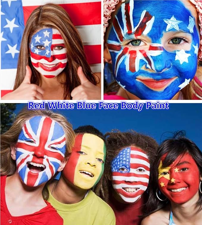 Go Ho Royal Blue Face Paint Washable,Water Based Cream Blue Face Body Paint,Halloween Cosplay SFX Smurf Mystique Avatar Clown Makeup,Highly Pigmented,Smooth and Safe for Skin