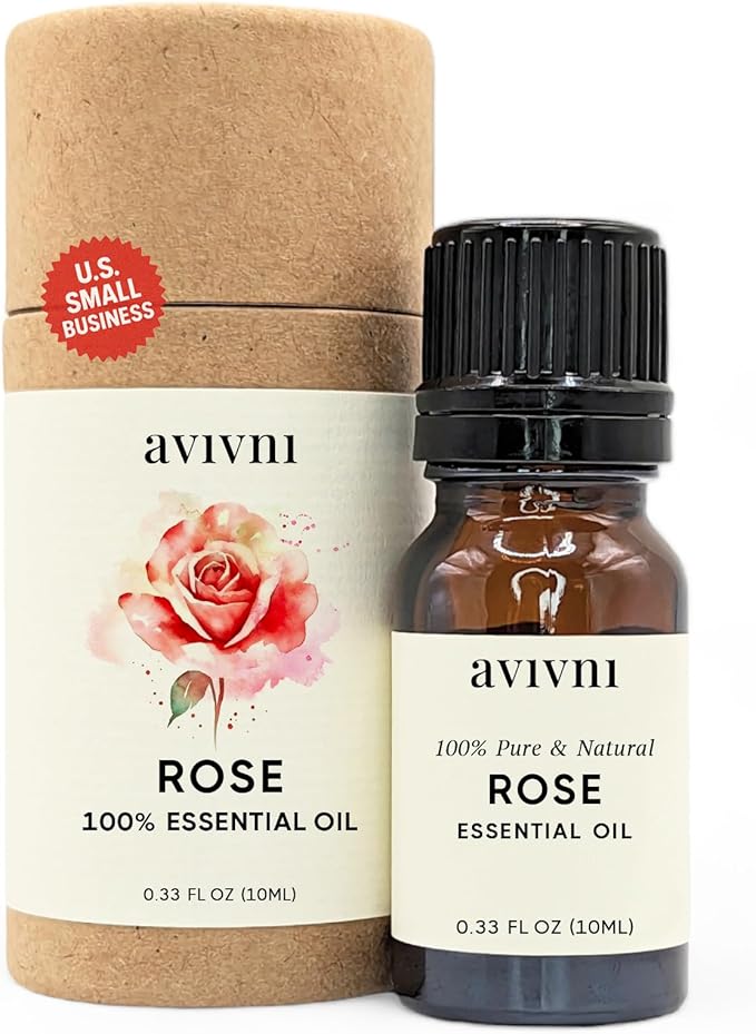 Avivni Bulgarian Rose Otto Essential Oil - 100% Pure & Natural, Undiluted for Aromatherapy, Hair, Diffuser (0.33oz - 10ml)
