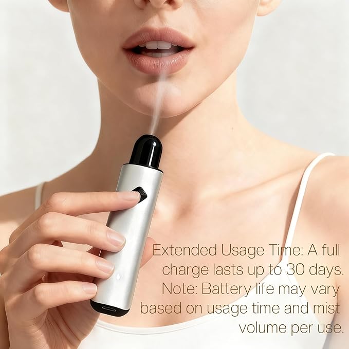 Smart Rechargeable Oral Spray For Bad Breath Portable Fresh Breath Mist Device Mint Flavor, Refillable Design for Daily Refreshing Use
