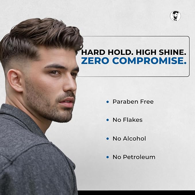 Gentlemen Republic Oceano Men's Hair Gel 32oz W/Pump - Strong Touchable Hold and High Shine Styling Gel for Hair, 100% Alcohol-Free Professional Formula with Fresh Scent, Mens Hair Product Made in USA