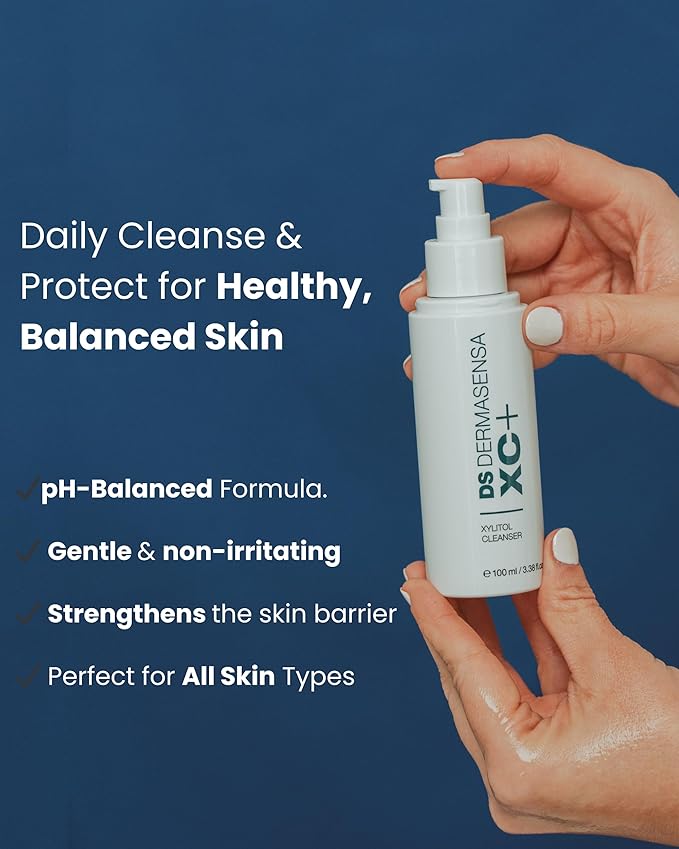 DS Dermasensa XC+ Xylitol Cleanser – Hydrating Face Wash with Amino Acids & APG, Gentle pH-Balanced Foaming Formula, Removes Oil & Impurities, Strengthens Skin Barrier, 100ml/3.38 fl.oz