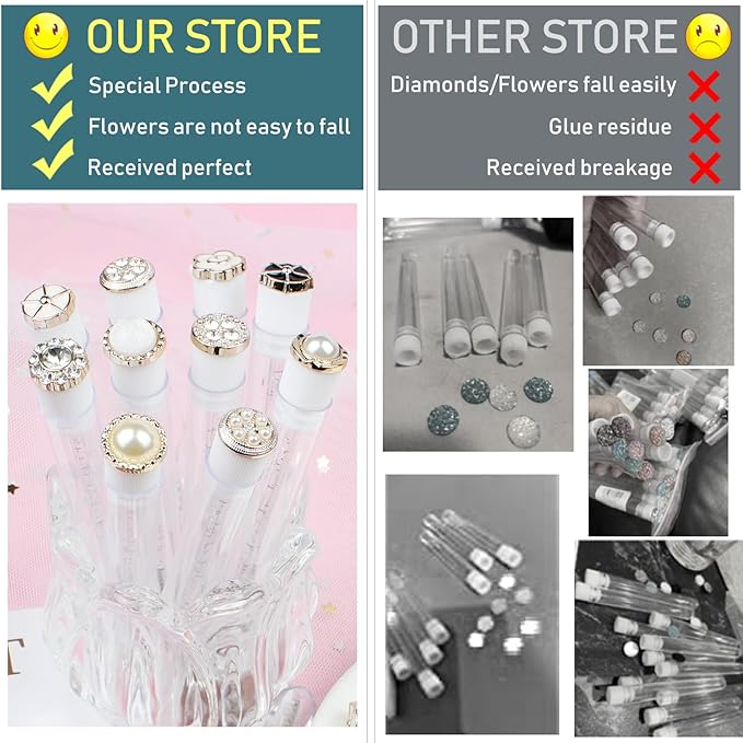 20pcs Mascara Wands Tube Reusable Lash Spoolies Pear Diamond Tube Eyelash Brush Tubes Spoolies Lash Extension Brushes Applicators Makeup Tools (Pearl-Diamond-MlX)