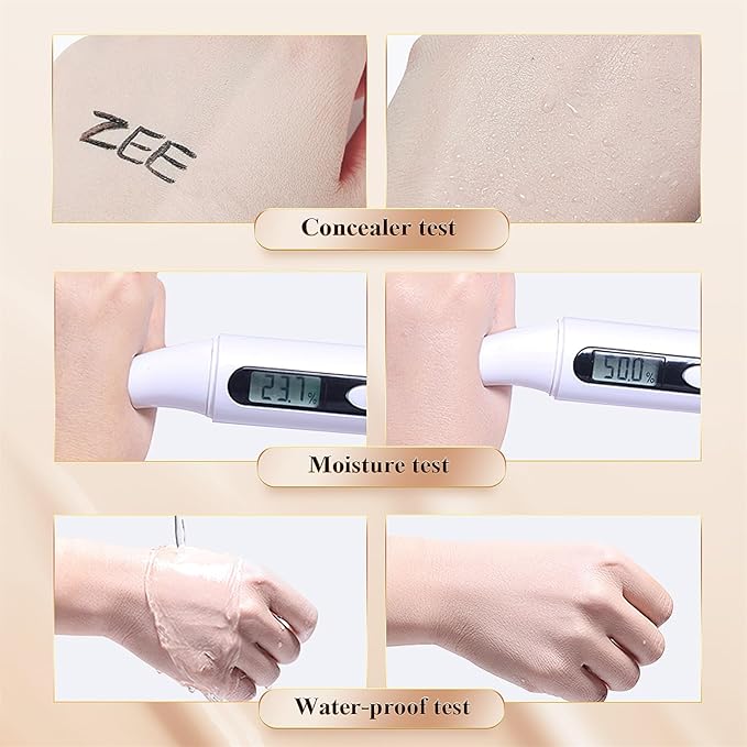 Mushroom Head Air Cushion CC Cream - BB Cream Face Makeup Foundation for Mature Skin Moisturizing Concealer Brighten Long-Lasting, Even Skin Tone for All Skin Types, Ivory Color