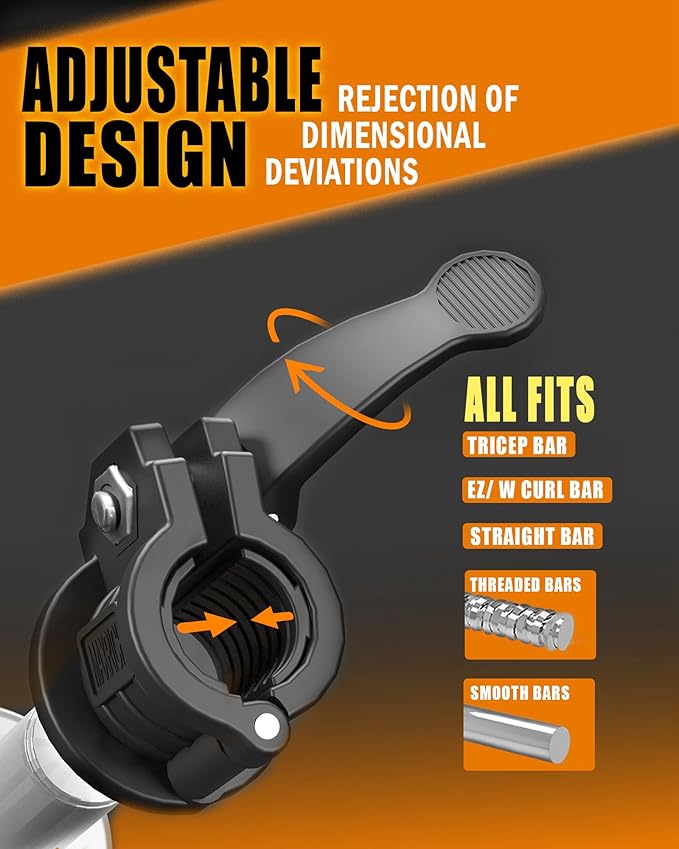 Barbell Clamps 1 Inch - 2 PCS Adjustable 0.98-1.18inch)