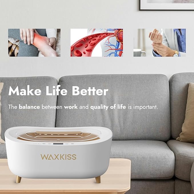 Waxkiss Intelligent Paraffin Wax Machine for Hands & Feet, 8 Pack Refills Paraffin Wax Warmer Kit for Professional Spa (A)