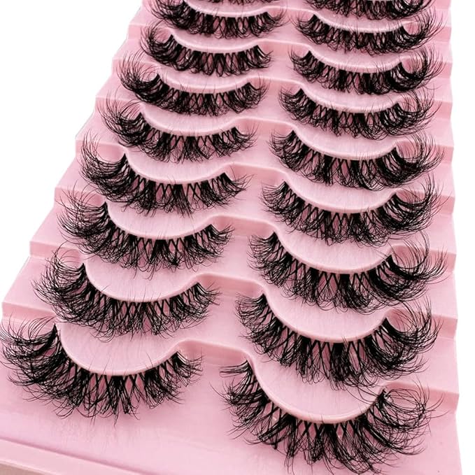 HBZGTLAD Soft Mink Eyelashes 3D Curl Winged End Eye Elongated Fake Lashes Thick Handmade Natural False Eyelash Messy Cross Lash Wholesale (LN125)