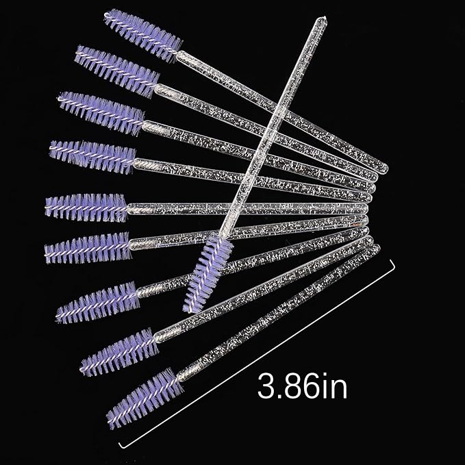 Mascara Wands, Disposable Lash Brushes for Eyelash Extensions Makeup Brush Bulk Tool Set(150Pcs, Crystal Purple)