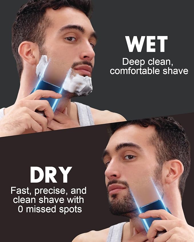 Electric Razor for Men,Foil Shavers for Men,Pocket Shaver for Face,100% Waterproof for Wet & Dry Shave, Rechargeable Cordless Razor with 3D Floating Head,LED Display & Precision Blades,Fast Charge