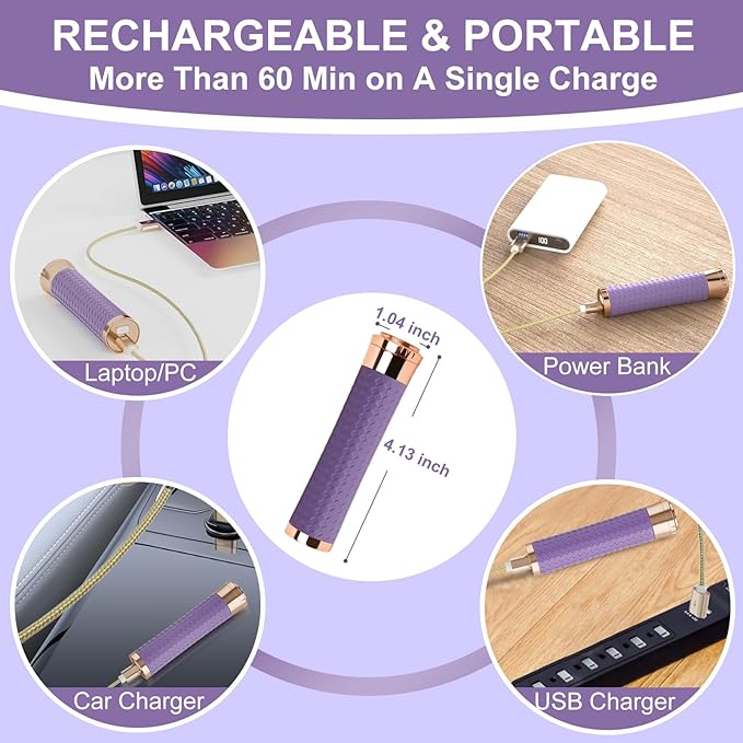 Facial Hair Remover for Women, Painless Rechargeable Hair Removal Device, Comes with 2 Replacement Heads, Portable Electric Shaver/Razors for Face, Chin, Upper Lip, arms and Peach Fuzz (Pink)