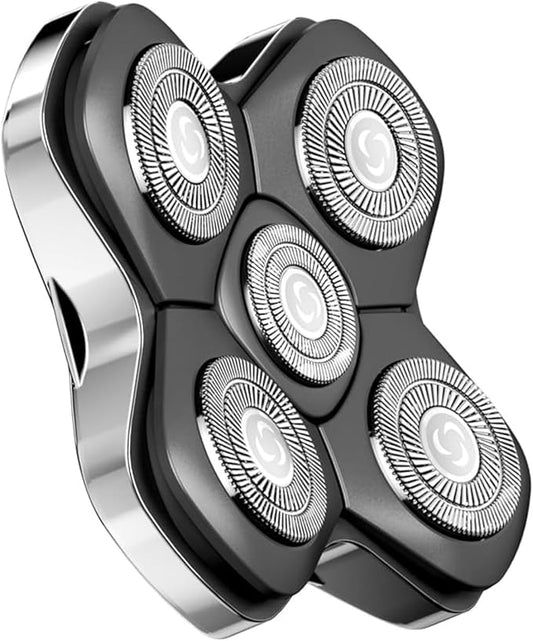 5D Head Shaver Replacement Blades - Christmas Gift Magnetic Floating Razor Heads, Wet & Dry Compatible, Precision Shaving, Waterproof & Skin-Friendly, Easy Blade Replacement for 5D Electric Shaver