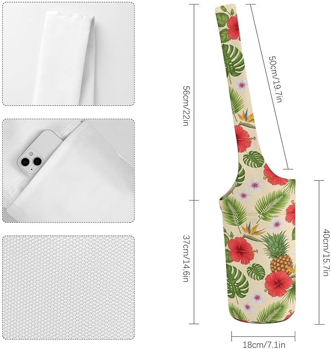 Yoga Mat Bag for Women, Stylish Yoga Mat Tote Sling Carrier Bag, Long Strap Exercise Mats Totes Sport Storage Bag