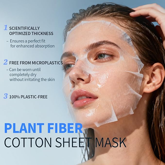 RAZUYEN Brightening Hydrating Face Mask (10 PCS), Glowing & Moisturizing Sheet Mask with Niacinamide, Rosa Water and Arbutin, Rose Face Mask For All skin types, Added Fragrance Free