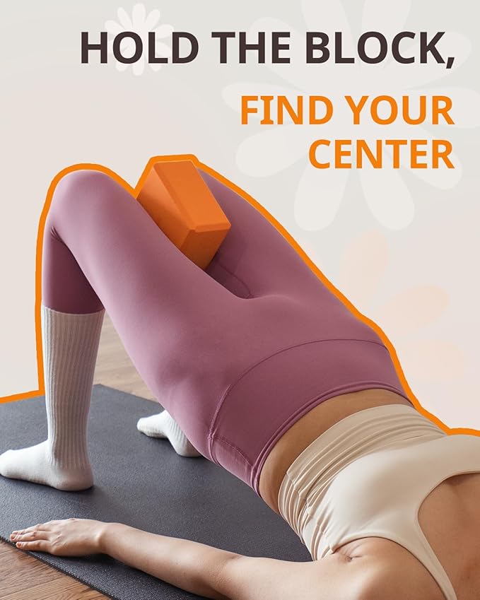 Trideer Yoga Blocks 2 Pack, Soft Non-Slip Foam Blocks with Beveled Edges for Alignment and Stretching in Yoga, Pilates, and Dance - Supportive, Lightweight, Odor Resistant, Latex-Free