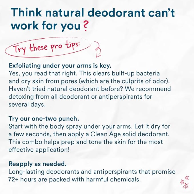 Aluminum Free Deodorant & Body Spray for Whole Body - Fresh 4oz (2 Pack) Clean Deodorant and Body Spray for Teen Boys and Girls - With AHA For Body Acne - Body Spray for Teens Formula