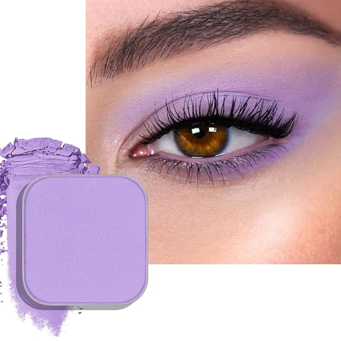 Matte Single Eyeshadow with Pressed Powder – Soft Pastel Purple, Highly Pigmented & Blendable, Magnetic Refill Pan, No Case Included, (Luxe Lavender)