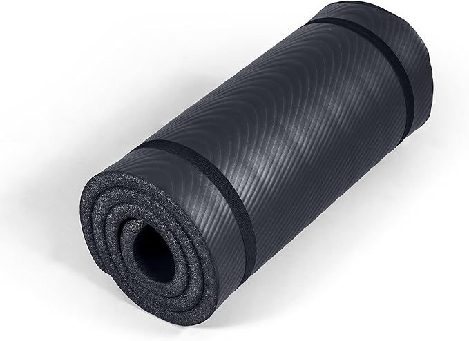 Tone Fitness 1-Inch Thick Yoga Mat | High-Density, Non-slip Exercise Mat with Carrying Strap for Yoga, Pilates, & Home Gym Workouts | Multiple Options