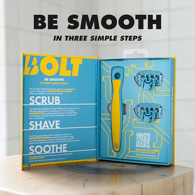 Bolt Performance Razor for Men's Leg Shaving bundle with Shave Butter for Men 6 Fl Oz