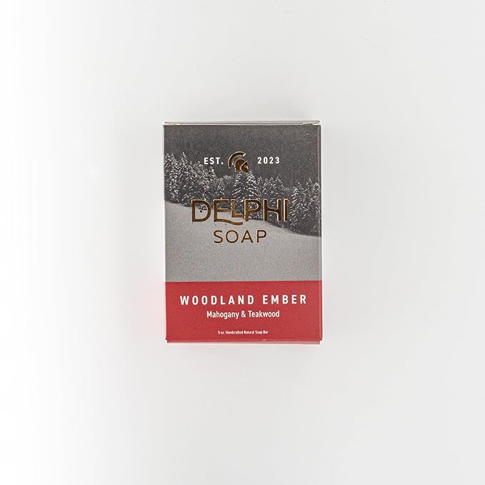 DELPHI Soap Men's Natural 5 oz Moisturizing Bar Soap Made from Natural Oils - Campfire Collection - Exfoliating - Woodland Ember, Rustic Retreat and Twilight Mist 3 Bundle