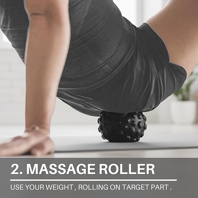 LEZER 4.7 inch Large Massage Ball Roller, Firm Therapy Ball, Deep Tissue Myofascial Release, Trigger Muscle Point, Pain Relief for Neck, Back, Psoas, Thigh, Hip Flexor