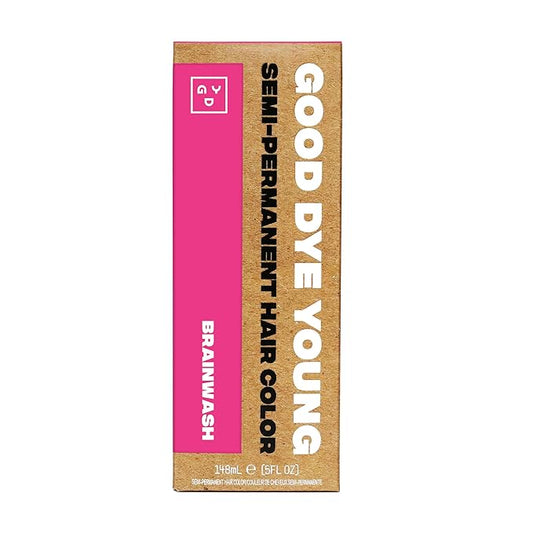 Good Dye Young Semi-Permanent Hair Color, Vegan and Cruelty-Free Hair Dye, Last up to 24 Washes, Non-Damaging Conditioning Hair Color (5FL OZ, Brainwash)